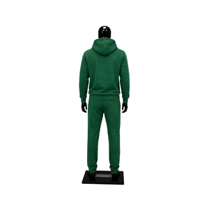 Ensemble de survêtement vert personnalisé pour homme : sweat à capuche et pantalon de jogging – Vêtements de sport décontractés, streetwear, tenue de gym – Fournisseur de survêtements deux pièces en gros - Product Image 2