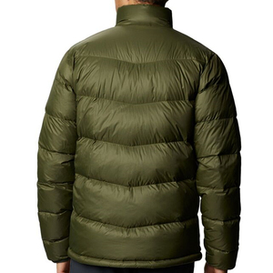 Veste matelassée pour homme, vert olive, col montant, fermeture éclair, coupe-vent, hiver, décontractée, rembourrage en polyester, coupe régulière - Product Image 2