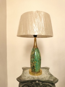 Modern Ceramic Table Lamp with Green Marble Pattern Black Linen Bell Shade LED <b>Decorative</b> <b>Lighting</b> for Hotel - Product Image 5