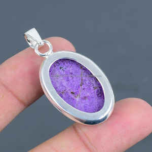 Pendentif de Purpurite de concepteur de pierres précieuses naturelles en argent Sterling 925 massif pendentif fait à la main pendentif de déclaration cadeau pour sa maman femme - Product Image 2