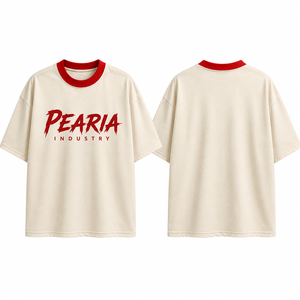 Camiseta Oversize de Algodón con Estampado Personalizado para Hombre, Estilo Ringer con Hombros Caídos, Camiseta Streetwear - Product Image 1