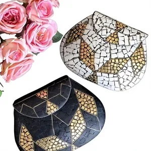 Bolso de Hombro Nupcial Adornado con Cuentas, Bolso de Noche Hecho a Mano con Flores y Cristales, Regalo de Decoración de Boda Personalizado - Product Image 2