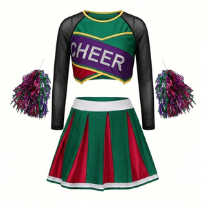 Uniformes de cheerleading pour jeunes, lots en gros, crop top, expédition rapide depuis les États-Unis, couleurs en stock, logo personnalisé, polyester, séchage rapide, respirant. - Product Image 3