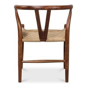 Silla de Comedor de Madera de Teca Ecológica de Alta Calidad con Respaldo y Asiento de Cordón de Papel Tejido a Mano, Estilo Escandinavo Moderno para Hostelería - Product Image 6