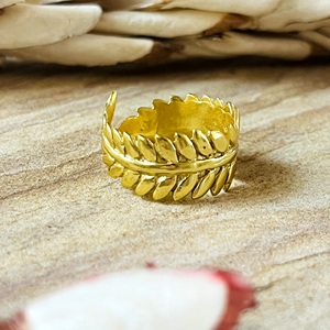 High Demand Boho Leaf <b>Rings</b> for Women Brass <b>Rings</b> 18k Gold Plated Floral <b>Crown</b> Vintage Nature <b>Rings</b> for Wholesale/OEM/ODM - Product Image 2