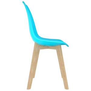 Juego de 6 Sillas de Comedor de Polipropileno Azul con Diseño Ergonómico de Madera de Haya - Product Image 4