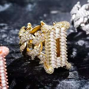 Bague Hip-Hop Tendance en Laiton Plaqué Rhodium avec Moissanite pour Hommes – Prix de Fabrication pour la Vente en Gros - Product Image 2