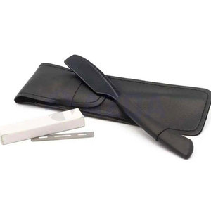 Rasoir de Barbier en Acier Inoxydable à Lame Unique Super Affûtée pour Hommes, Nouvelle Arrivée en Gros avec Étui en Cuir - Product Image 6
