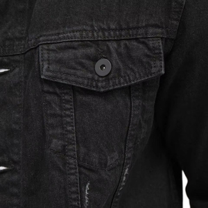High Quality Customizable Men's <b>Denim</b> <b>Jacket</b> 100% Cotton Casual Winter Front Embroidered Logo Quick Dry Breathable Stand - Product Image 6
