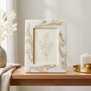 Handmade Resin Photo Frame with Natural Marble Style for Tabletop & <b>Wall</b> Hanging Home Decorative Art Piece at Factory Price - Product Image 4