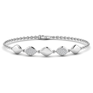 Pulsera de Diamantes Cultivados en Laboratorio con Corte Redondo Brillante, Estilo Clásico para Mujer, Claridad VVS1, Cadena de Oro Sólido de 14K - Product Image 4