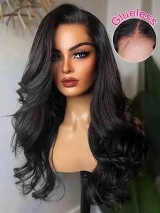 Perruque brésilienne Remy de marque premium, double trame, sans colle, avec ligne de cheveux naturelle, texture douce et soyeuse, tissage confortable - Product Image 1