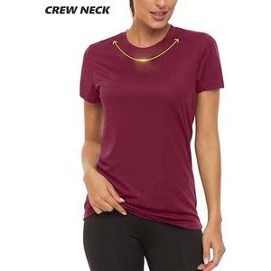 Camiseta de Manga Corta Casual para Mujer, Color Sólido, Poliéster/Algodón, Talla Grande, Transpirable, Personalizable, Ecológica, para Verano - Product Image 3