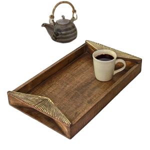 Plateau en bois pur de conception moderne, grand rangement, plateau en bois pur servant en toute sécurité, plateaux décoratifs pour hôtels avec logo officiel - Product Image 1