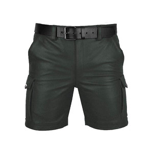 Trendy Faux Leather <b>Shorts</b> For Men Stylish Comfortable <b>Lightweight</b> Design Perfect For Casual Wear And Fashion Lovers - Product Image 1