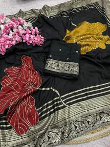 Sari de Seda Dola de Diseño Exclusivo con Blusa Elegante, Moderno y Estilizado, Última Moda India, para Fiestas, Casual, para Mujer - Product Image 5