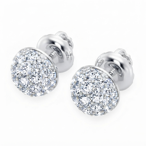 SHRAMAN DIAMOND Luxe Moissanite Diamant Hiphop Taille Brillant Clou d'oreille à visser Argent 925 Plaqué Or Bijoux Homme Femme Personnalisé - Product Image 1