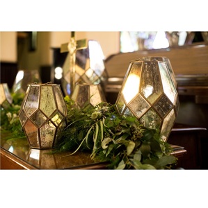Geometric Mirrored Mercury Glass <b>Lantern</b> <b>Candle</b> Holder Tapered Shape Wedding Home Decoration <b>Candle</b> Holder - Product Image 1