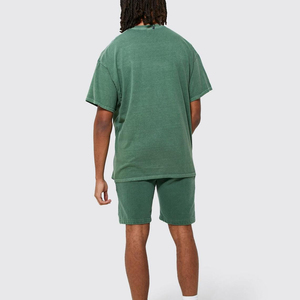 Ensemble décontracté 2 pièces en coton 100% de haute qualité, t-shirt et short surdimensionnés avec logo personnalisé imprimé pour hommes - Product Image 2