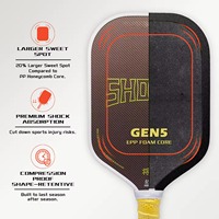 Raket Pickleball MST BnB Shogun Titanium Wire Honeycomb Core T700 Serat Karbon Mentah 16mm Bentuk Hibrida Thermoformed untuk Hiburan