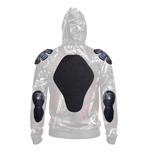 Nouvel arrivage : Sweat à capuche moto personnalisé à grand imprimé en polyester/coton, 380 GSM, coupe oversize, séchage rapide, unisexe, épais, avec 2 protections - Product Image 3