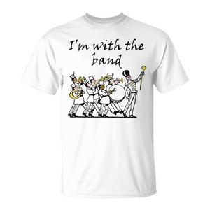 T-shirt I'm With The Band Marching Band per adulti, unisex, girocollo, manica corta, stampa serigrafica, per il ritorno a scuola, per la laurea - Product Image 1