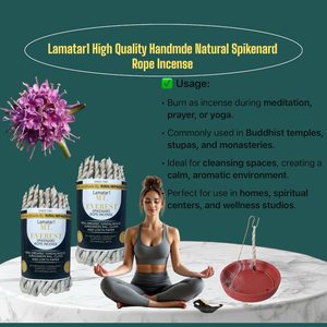 Incienso de cuerda de Spikenard natural hecho a mano en Nepal HECHO DE Spikenard Saldhoop Gokul Dhoop que quema suavemente con una mecha natural - Product Image 4