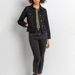 Chemises en jean en gros, veste en jean pour femme personnalisable et tendance avec manches longues, service OEM - Product Image 4