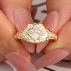 Bague de fiançailles romantique en argent 925 naturel, tendance, en forme de rose, avec diamant floral et pierre latérale en poire, cadeau pour femme - Product Image 3