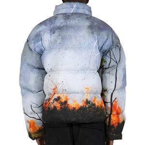 Oem algodón acolchado invierno puffer chaqueta diseño personalizado todo completo sublimación impresión gradiente burbuja chaquetas para los hombres 2025 - Product Image 5