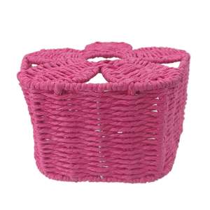 ตะกร้าสานรูปดอกไม้สุดสร้างสรรค์, กระเช้าของขวัญจากกระดาษฟางสีชมพู, ตะกร้าขนมรูปดอกไม้สุดพิเศษสำหรับฤดูใบไม้ผลิและเทศกาลอีสเตอร์ - Product Image 5