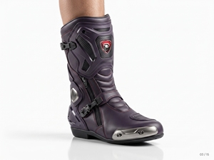 Purple Leather High Top Lace Up Waterproof Outdoor Boots for All Seasons - Product Image 3