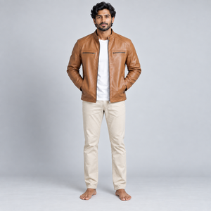 Chaquetas de cuero acolchadas para hombre, elegantes y diseñadas con cuero de calidad, textura suave, costuras resistentes, ajuste cómodo y duraderas. - Product Image 1
