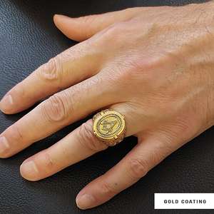 Bague Maçonnique BOJ 010 Personnalisée Unisexe, Bague Chevalière Maître Maçon du Texas, Style Hip Hop Argenté, Prix Bas - Product Image 2