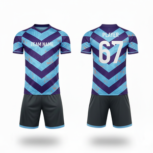 Proveedor Directo de Fábrica, Uniforme de Fútbol 100% Poliéster, Antibacterial, Transpirable, de Secado Rápido, Ropa Deportiva para Equipos, Venta al Por Mayor, Personalizado - Product Image 1