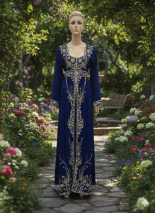 Kaftan marocain, magnifique kaftan coloré, kaftan traditionnel musulman, travail de perles, travail manuel, nouveau design 2022 - Product Image 3