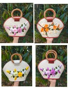 Sac bandoulière bohème en jacinthe d'eau, écologique, 500 ml, design vintage, fermeture éclair, portable, mini sac d'été pour femme - Product Image 4