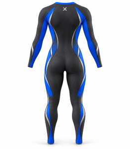 Gymnastics <b>Unitards</b> & Full-Length Bodysuits | Blue Black Color Blocked-Six Colors | Spandex/Polyester Sportswear | Quick Dry| - Product Image 2