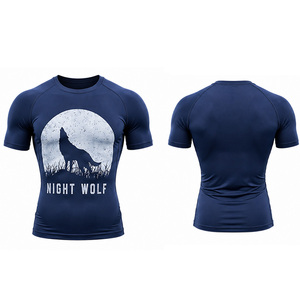T-shirt de compression pour homme, extensible, respirant, pour la course à pied, la gym, l'entraînement, vêtements de sport personnalisés, fabricant en gros, conception OEM - Product Image 1