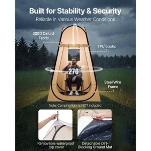 47x47 in Clear <b>Bubble</b> Pop-up Sports Tent Waterproof Outdoor Pod Floor Mat with <b>Top</b> Cover Garden Igloo for 1 Person - Product Image 3