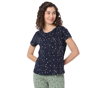 Conjunto de Pijama de Algodón Tejido Elegante para Mujer, Estampado Navideño de Verano, Ropa de Dormir Festiva con Logotipo Frontal, Diseño Personalizado ODM - Product Image 4