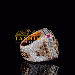 Tasnim Luxury Rossand <b>White</b> <b>Gold</b> Plated <b>Ring</b> VVS Moissanite Round Brilliant Cut Proung Setting Unisex Wedding Jewelry - Product Image 4