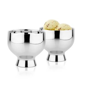 Bol à glace sur pied en acier inoxydable, coupe à dessert en métal, plat de service pour sundae, gobelet sur pied pour restaurant, hôtel, traiteur - Product Image 2