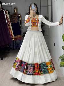 Festival Wear New Elegance Dressing Trend Rayon Cotton with Prints &Embroidery Patch Work Navratri <b>Lehenga</b>-<b>Top</b> Set Woman Fashion - Product Image 4