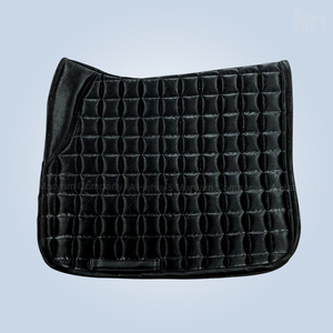 HM GLOBAL Almohadilla de Silla de Montar de Lujo de Cuero Sintético Negro Acolchado con Agarre Hexagonal Antideslizante, Transpirable y Duradera para Salto y Doma - Product Image 2