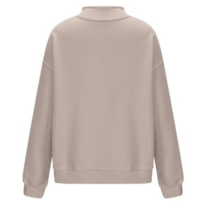 Women's Mockneck Sweatshirt 100% Cotton Fleece Fabric Breathable Windproof Quick Dry <b>Drop</b>-Shoulder Sleeves Custom - Product Image 5