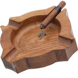 <b>Ashtray</b> In Walnut Finished Hexagon Shape Wooden Ash Container Tray Holder with Solid Metal and Wood Design Elegant Ash Bowl - Product Image 3