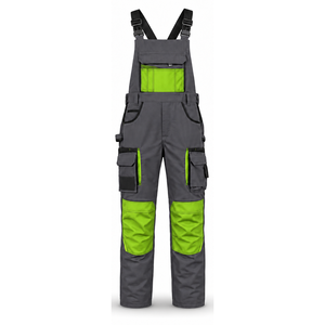 Salopette industrielle OEM pour hommes avec empiècements contrastants, poches porte-outils, boucles réglables – Vêtements de travail de charpentier, tenue de travail cargo - Product Image 3