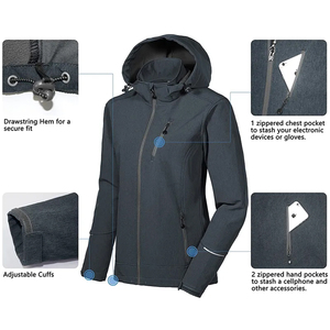 Chaqueta Softshell Impermeable Personalizada para Mujer, Ropa de Senderismo, Camping y Montañismo, Cortavientos para Trabajo - Product Image 5