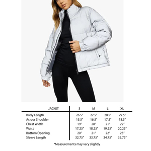 Chaqueta Acolchada Gris Claro con Cuello Alto, Cierre de Cremallera, Resistente al Viento, Informal de Invierno, Corta, Relleno de Poliéster, Corte Regular - Product Image 6